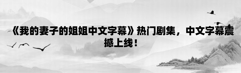 我的妻子的姐姐中文字幕热门剧集，中文字幕震撼上线！